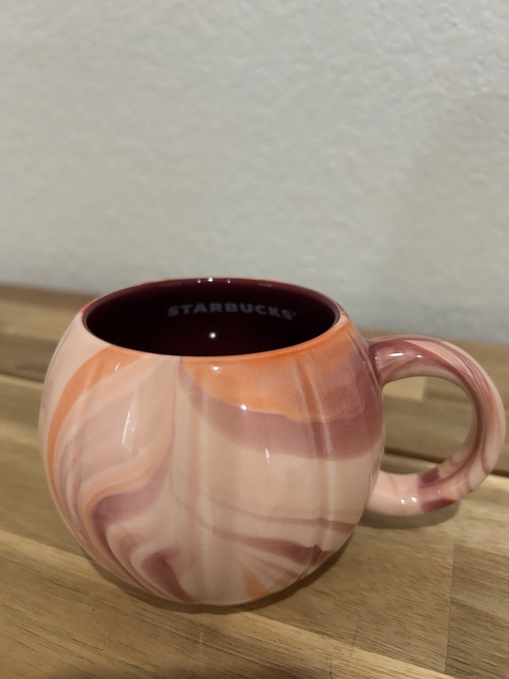 Starbucks Orange and Pink Swirl Fall 2025 Pumpkin Mug